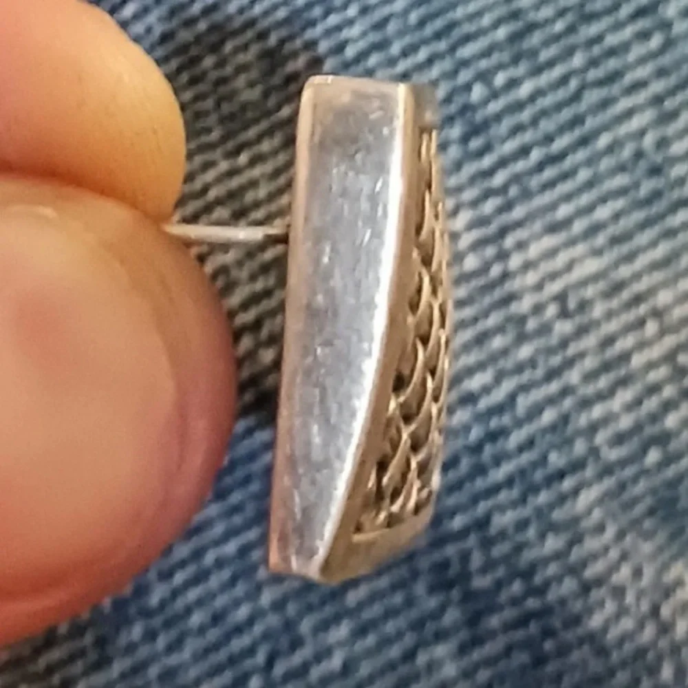 Vintage 925 Sterling Silver Suarti Bali Woven Chainmail Hollow Earrings Signed - Picture 7 of 9